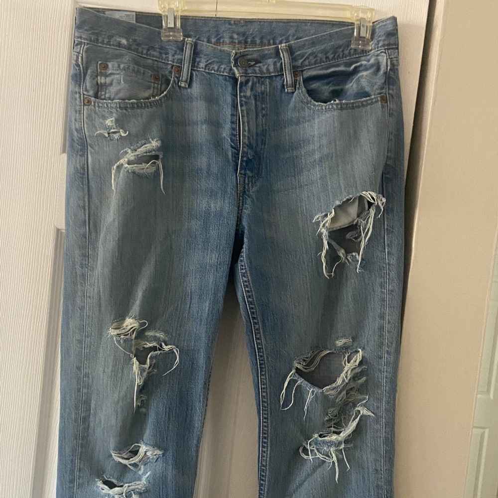 Levi's Blue Distressed Cargo Pants